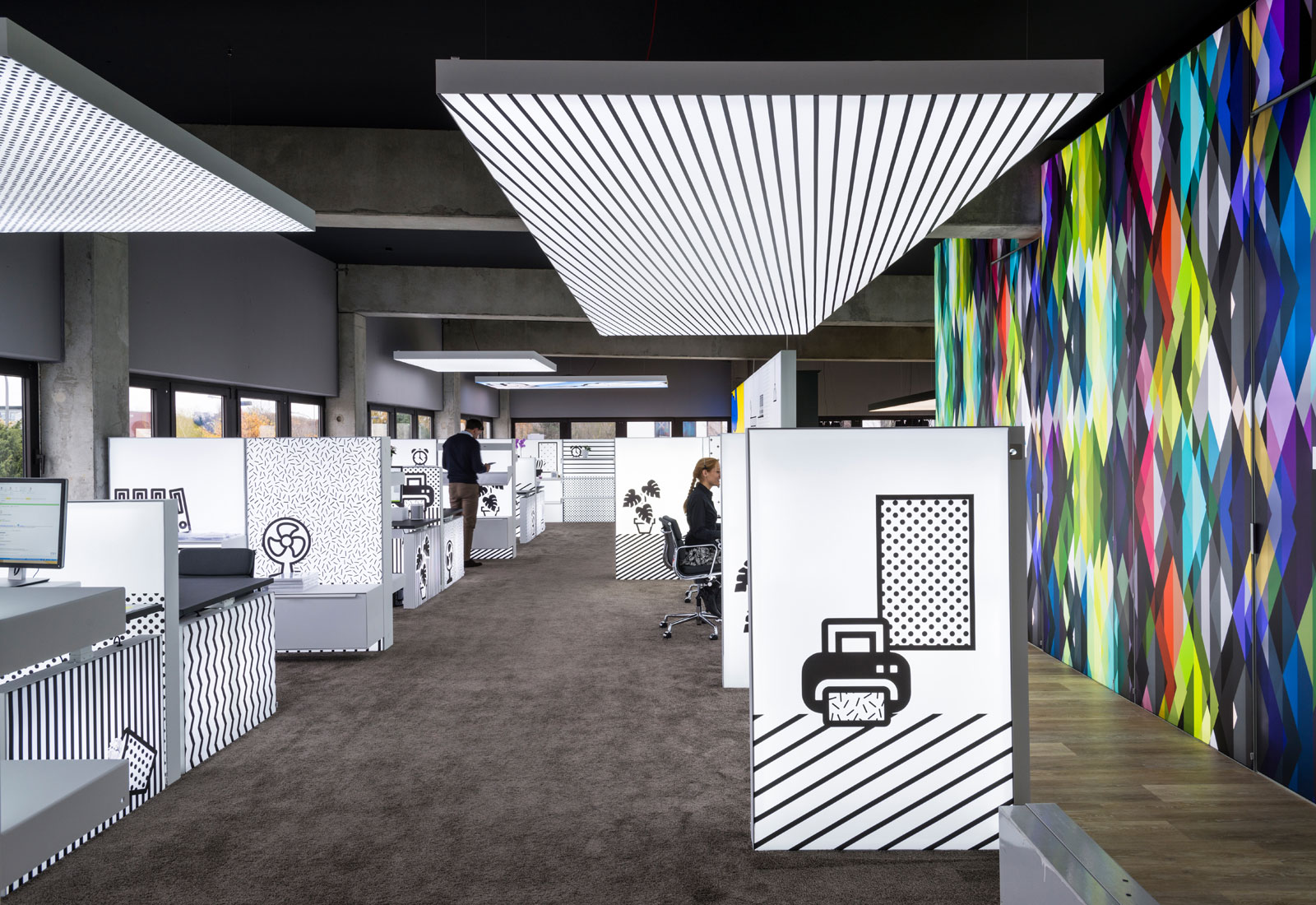 LED exhibition wall as a ceiling hanger and room divider LED exhibition wall as a ceiling hanger and room divider
