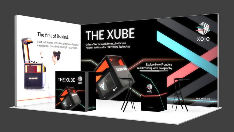 Visualization of the graphics in the 3D exhibition stand