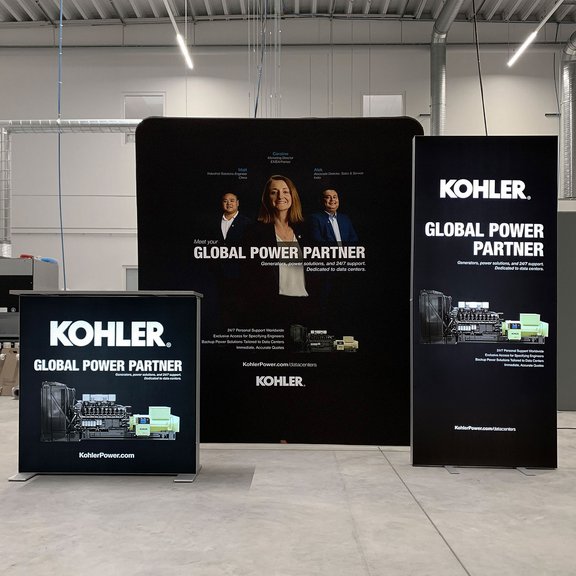 LED Messestand - ZippWall, ALU STAR LED-Theke + PIXLIP POP - Kohler Co.
