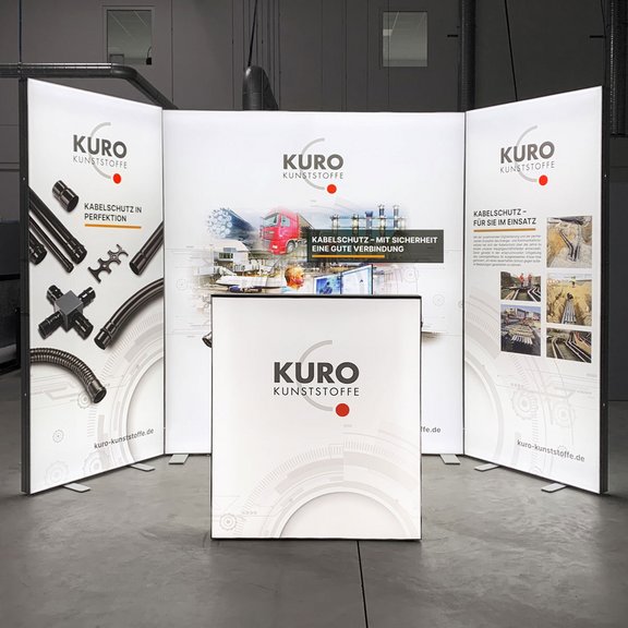LED Messestand - ALU STAR MAX LED-Theke + ALU LightUp - KURO Kunststoffe GmbH